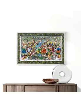 Krishna Rasleela Patta Tussar Painting
