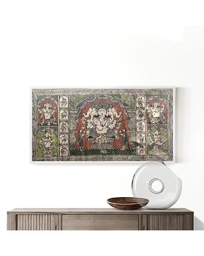 Panchmukhi Ganesha Patta Tussar Painting-12665303