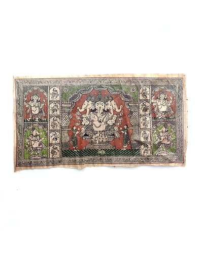 Panchmukhi Ganesha Patta Tussar Painting-1