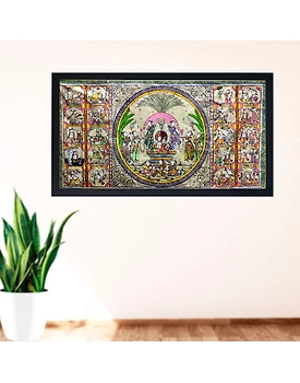 Beautiful Vastu compliant Krishna Leela Patta Tussar Painting