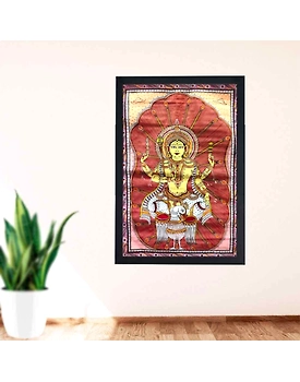 Lord Kartikeya Patta Tussar Painting