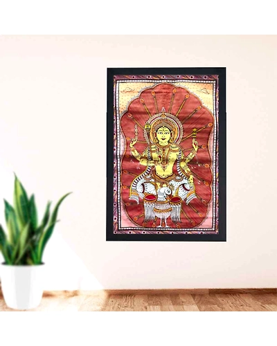 Lord Kartikeya Patta Tussar Painting-12665311