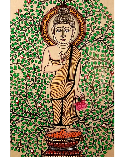 Tree of Life - Odisha Pattachitra Buddha Painting-3