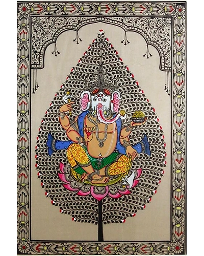 Tree of Life Orissa Pattachitra Ganesha Painting-2