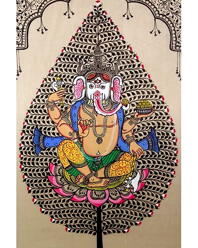 Tree of Life Orissa Pattachitra Ganesha Painting-3