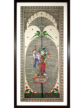 Ardhanarishwar Tree of Life Orissa Pattachitra Decor Painting