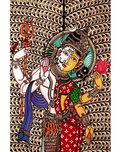 Ardhanarishwar Tree of Life Orissa Pattachitra Decor Painting-2