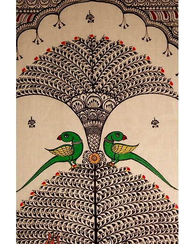 Ardhanarishwar Tree of Life Orissa Pattachitra Decor Painting-3