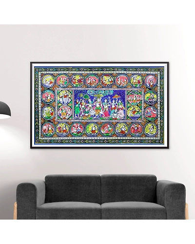 Patta Painting of Krishna Leela-12664993
