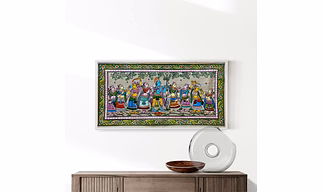 Krishna Holi Rasaleela Patta Tussar Painting