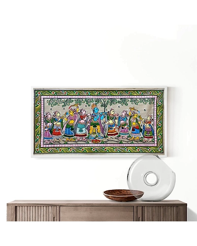 Krishna Holi Rasaleela Patta Tussar Painting-12665163