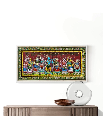 Krishna Holi Rasaleela Patta Tussar Painting-1