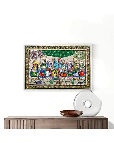 Krishna Holi Rasaleela Patta Tussar Painting-2