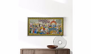 Mathura Vije Patta Tussar Painting
