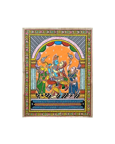 Lord Ganesha Patta Tussar Painting-1