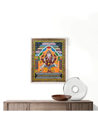 Lord Ganesha Patta Tussar Painting-2