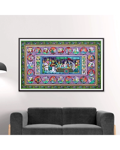 Pattachitra Showing the Rasa Leela along with Dasavatara on the sides-4