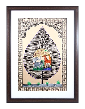 Orissa Pattachitra Tree of Life including animals in various designs
