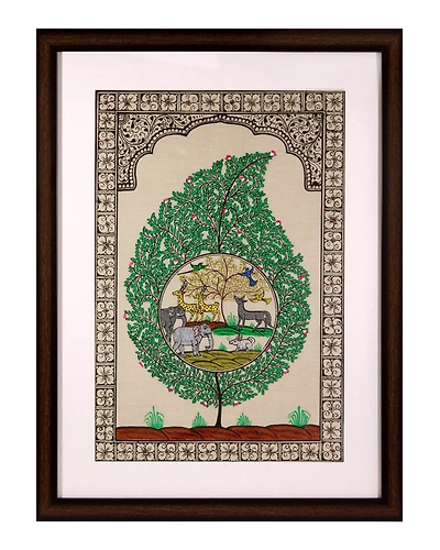 Orissa Pattachitra Tree of Life including animals in various designs-3