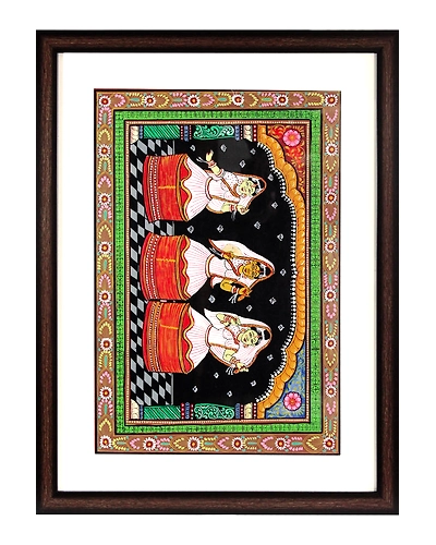 Orissa Pattachitra – Manipuri Dance Form art depicted on patta-12665429