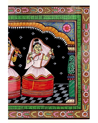 Orissa Pattachitra – Manipuri Dance Form art depicted on patta-2