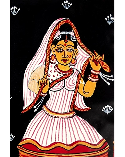 Orissa Pattachitra – Manipuri Dance Form art depicted on patta-4