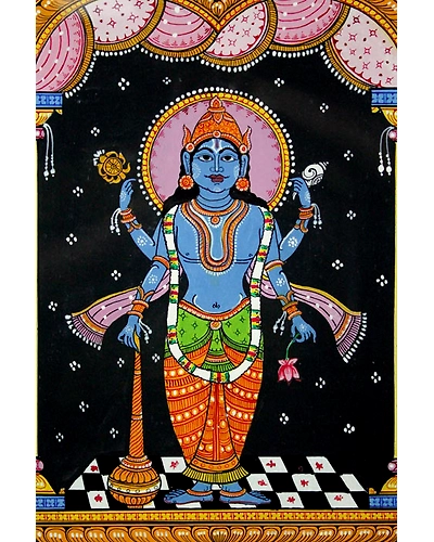 Orissa Pattachitra – Vishnu Chaturbuja-1