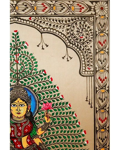Orissa Pattachitra Tree of Life Lakshmi Painting-4