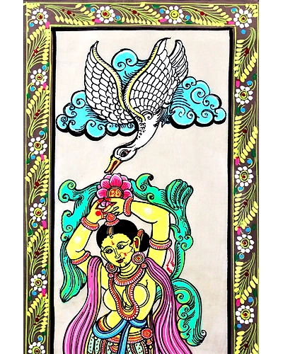 Orissa Pattachitra – Indian Classical Dancing Lady Painting-1
