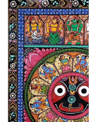 Orissa Pattachitra – Jagannath with Dashavatara-3