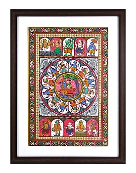 Orissa Pattachitra – Radha Krishna With Dashavatara