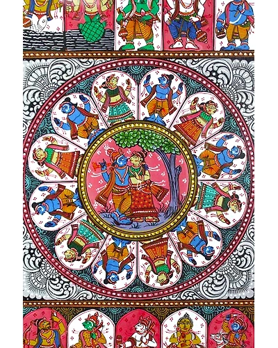 Orissa Pattachitra – Radha Krishna With Dashavatara-2