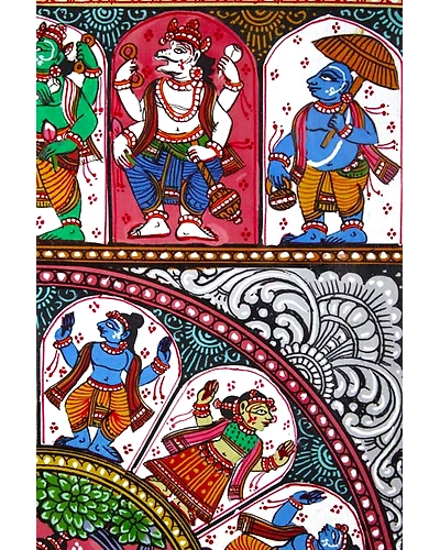 Orissa Pattachitra – Radha Krishna With Dashavatara-4