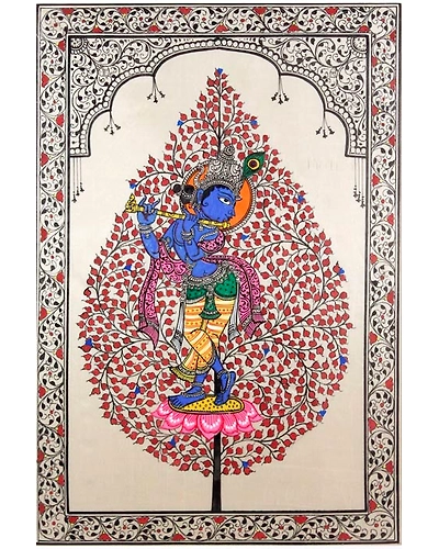 Tree of Life Orissa Pattachitra Krishna Painting-3