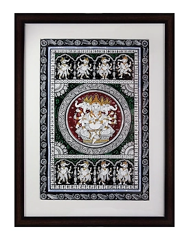 Orissa Pattachitra – Panchamukhi Ganesha with Dance forms