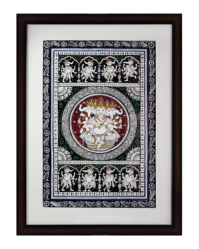 Orissa Pattachitra – Panchamukhi Ganesha with Dance forms-12665571