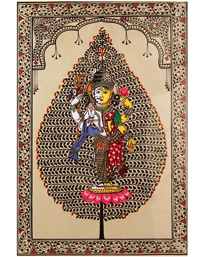 Orissa Pattachitra Tree of Life Ardha Narishwara Painting-1