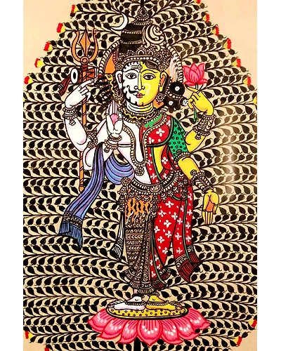 Orissa Pattachitra Tree of Life Ardha Narishwara Painting-3