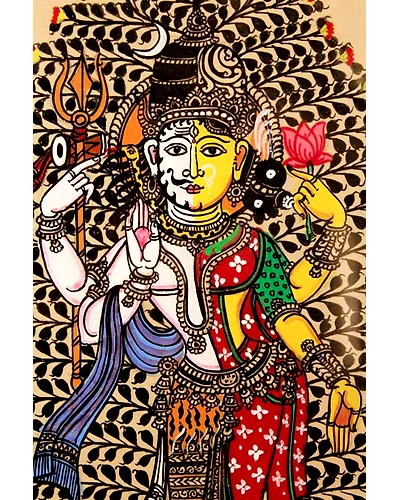 Orissa Pattachitra Tree of Life Ardha Narishwara Painting-4