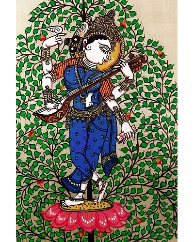 Orissa Pattachitra Tree of Life Saraswathi Painting-1