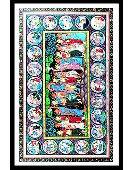 Shri Krishna with Gopikas Orissa Pattachitra Art