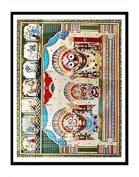 Golden Decorations of Lord Puri Jagannath – Orissa Pattachitra Painting