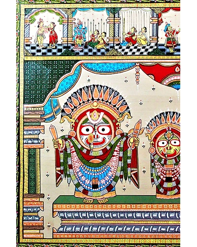 Golden Decorations of Lord Puri Jagannath – Orissa Pattachitra Painting-1