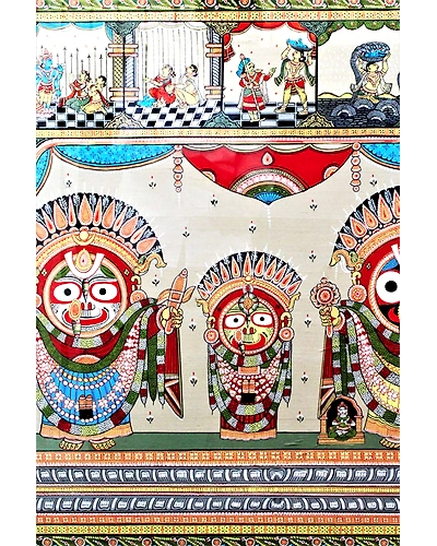 Golden Decorations of Lord Puri Jagannath – Orissa Pattachitra Painting-2