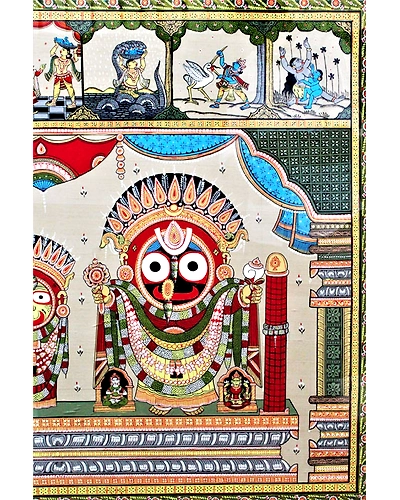 Golden Decorations of Lord Puri Jagannath – Orissa Pattachitra Painting-3