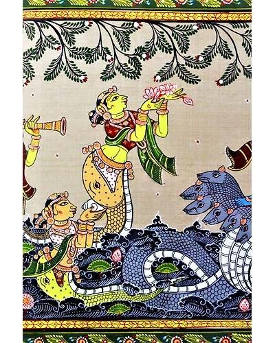 Orissa Pattachitra – Krishna Kalinga Narthana-3