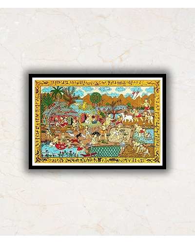 Village Scene Pattachitra Art Painting For Home Wall Art Decor-1