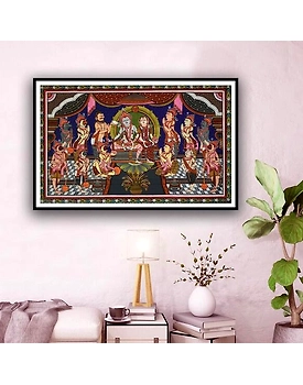 Ram Abhishek Darbar Pattachitra Art Painting For Home Wall Art Decor