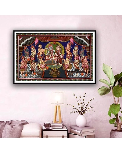 Ram Abhishek Darbar Pattachitra Art Painting For Home Wall Art Decor-12665641