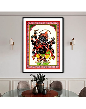The Saviour Ganesh Ganpati Artwork Pattachitra Art Painting For Home Wall Art Decor